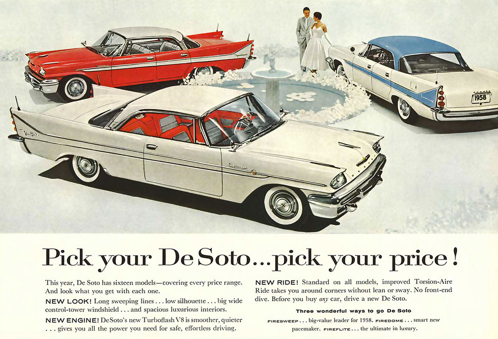 Advertising Classic Hand Drawn Car Ads from the US